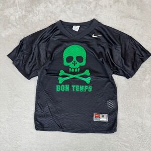 Vintage Nike Bon Temps Skull #4 Jersey Shirt Womens Medium‎ Black Preowned Mesh